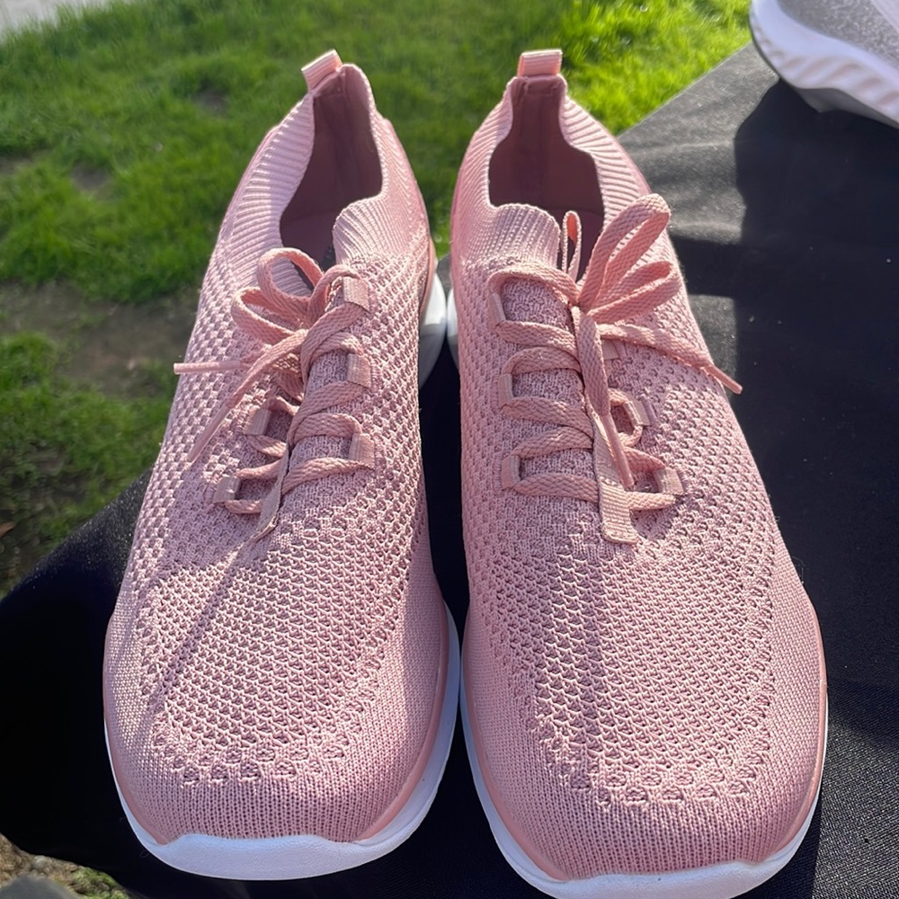 Pink Skechers memory foam